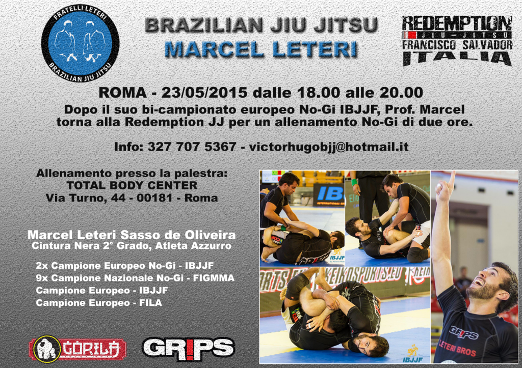 Prof. Marcel Leteri, seminario di Brazilian Jiu Jitsu a Roma